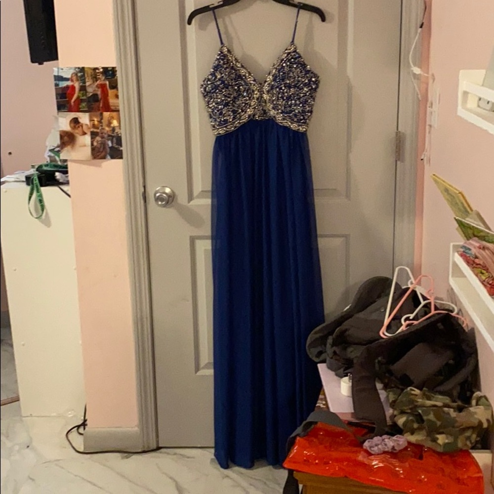 Blue size 9 prom dress